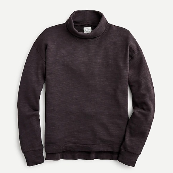 JCREW Vintage Cotton Terry Turtleneck NWT  XL Blk - Picture 2 of 7